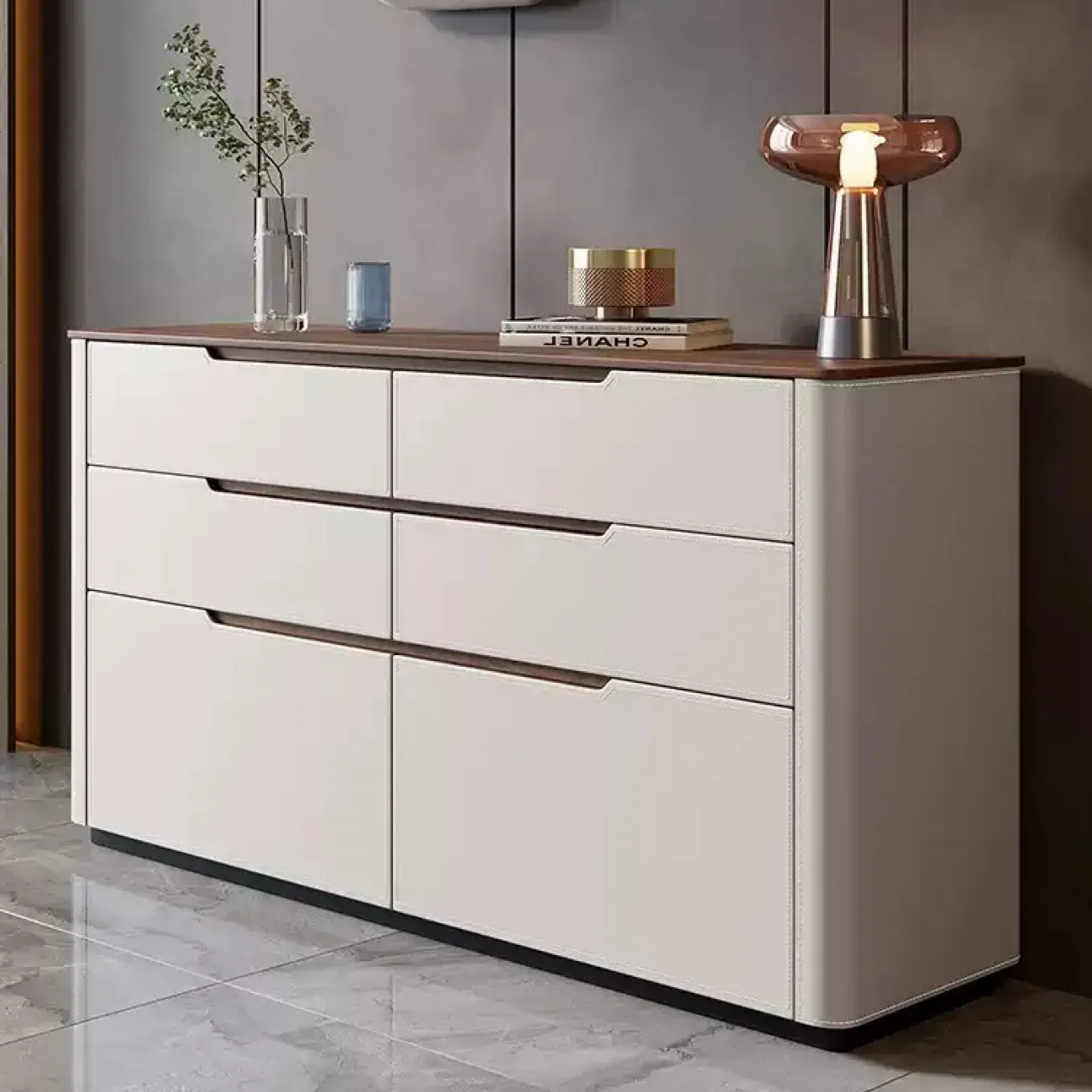Роскошный комод Wand с кожаной обивкой KD39482-32