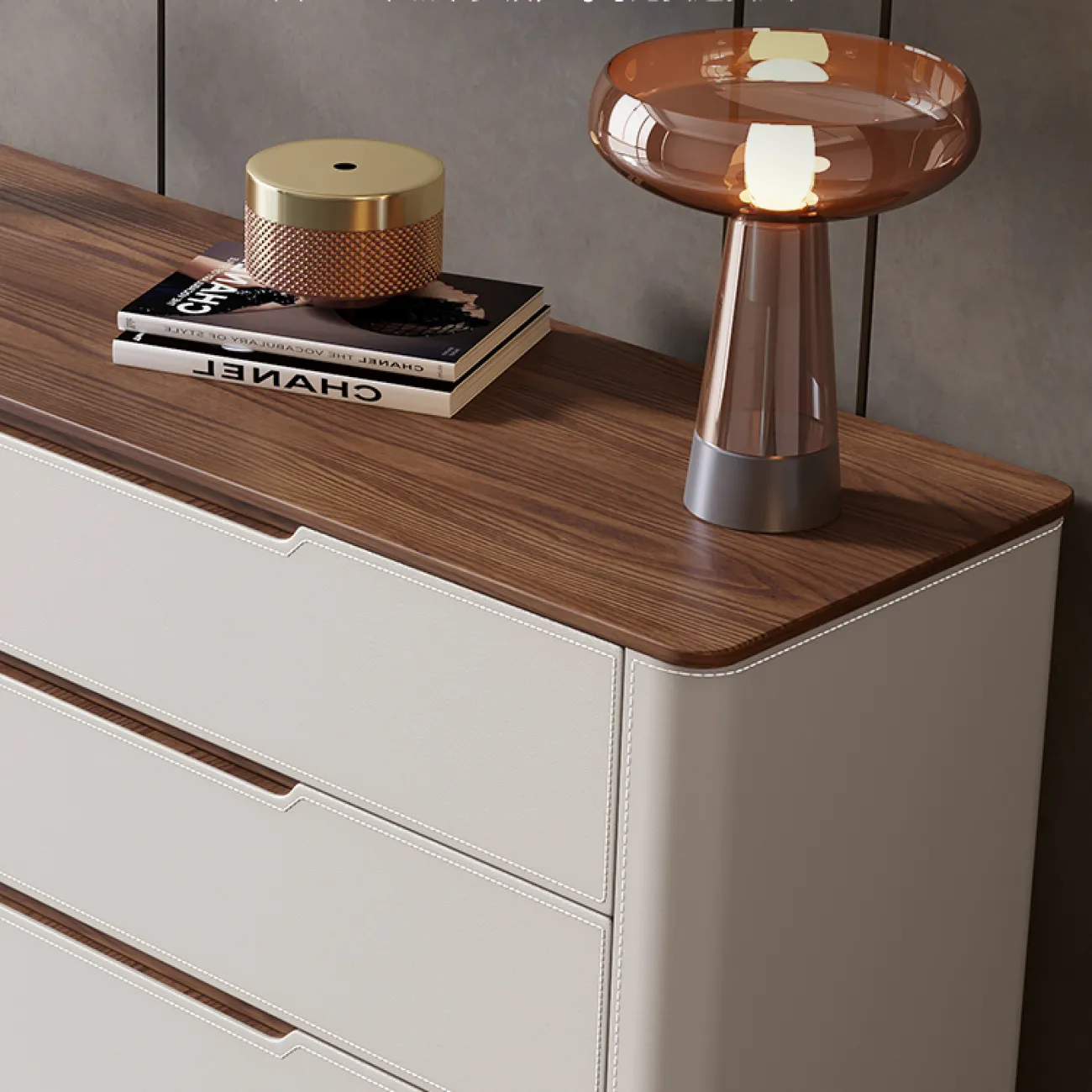 Роскошный комод Wand с кожаной обивкой KD39482-32 Роскошный комод Wand с кожаной обивкой KD39482-32