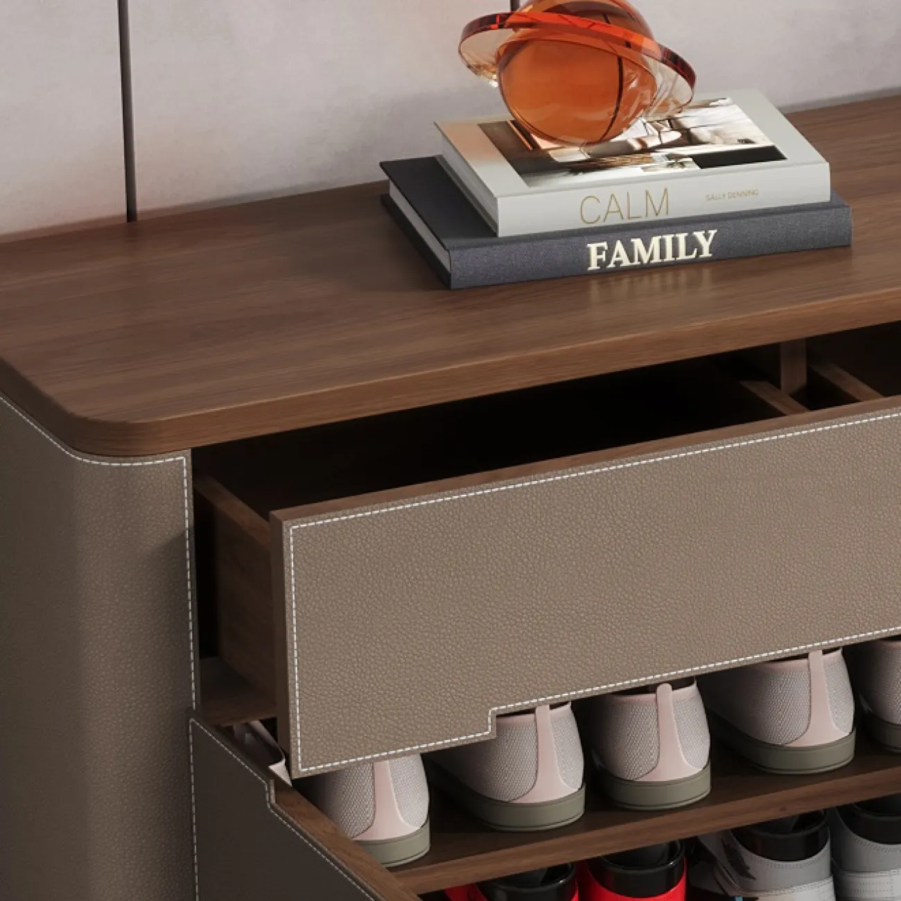 Практичный комод Wand обитый кожей KD39485-32