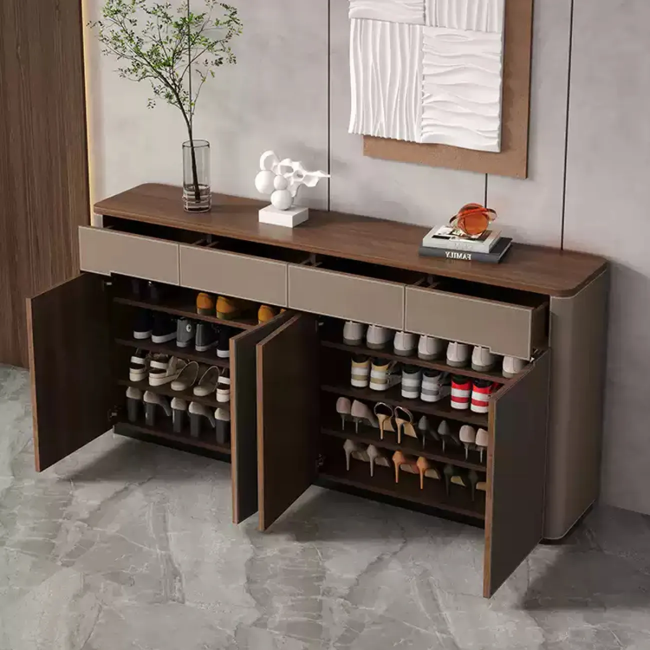 Практичный комод Wand обитый кожей KD39485-32