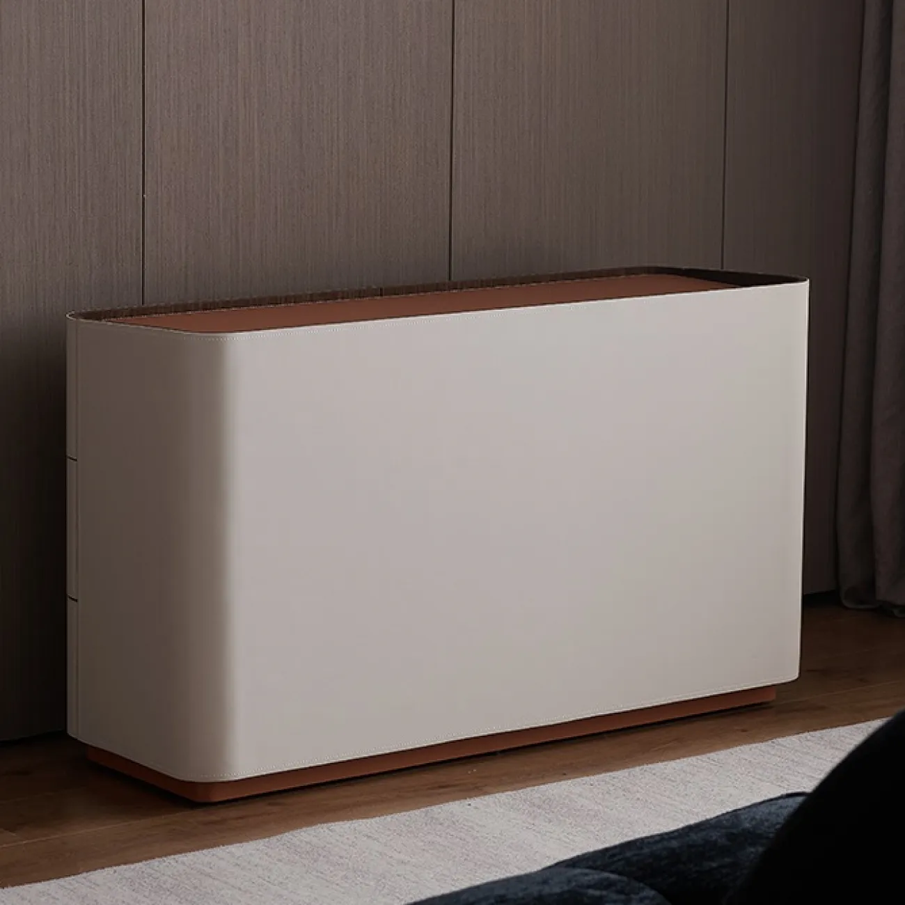 Практичный комод Wand обитый кожей KD39486-32