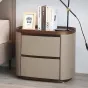 Элегантная прикроватная тумба Wand с кожаной обивкой и мраморной столешницей TB39489-32