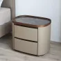 Элегантная прикроватная тумба Wand с кожаной обивкой и мраморной столешницей TB39489-32