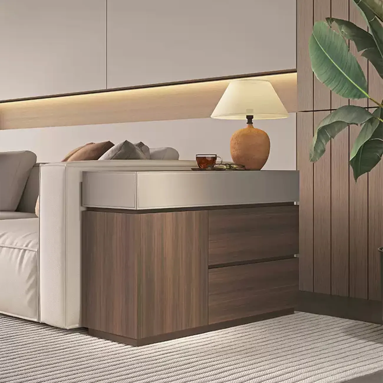 Практичный комод Wand обитый кожей KD39490-32 Практичный комод Wand обитый кожей KD39490-32