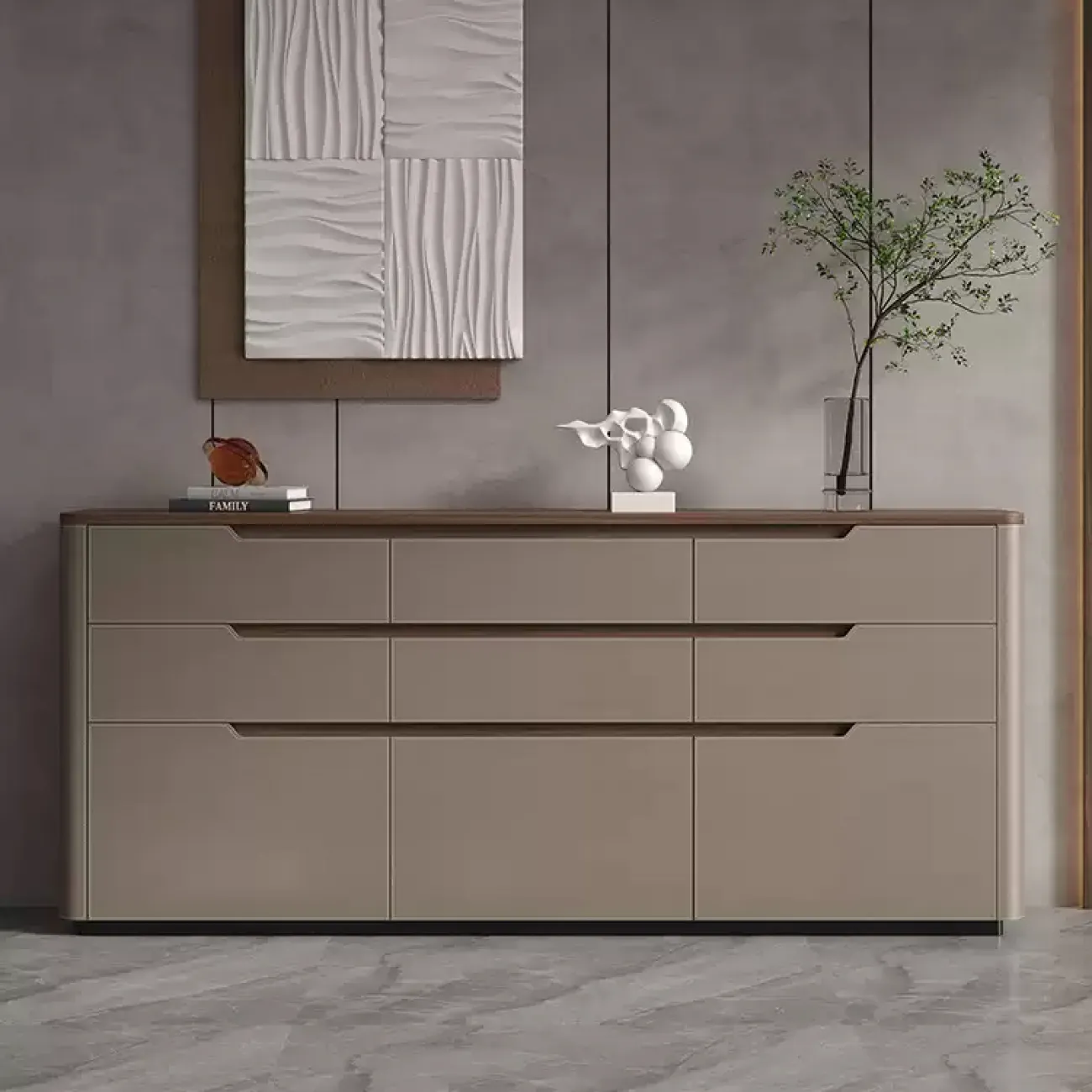 Практичный комод Wand обитый кожей KD39492-32
