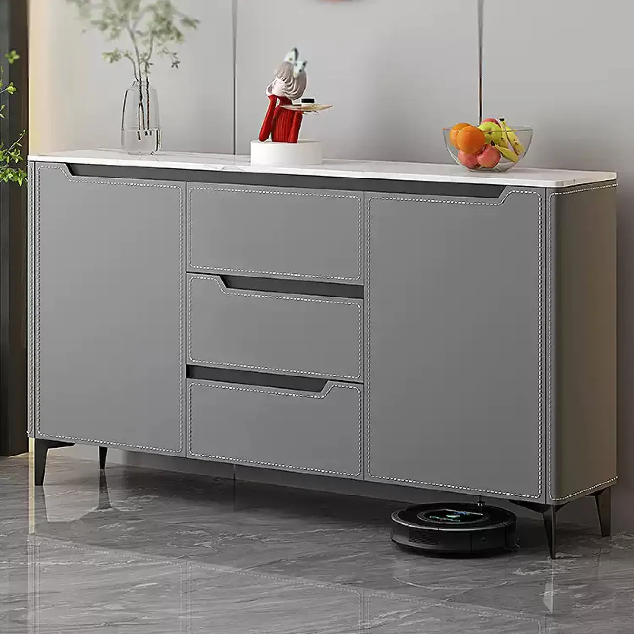 Роскошный комод Wand с кожаной обивкой KD39502-32 Роскошный комод Wand с кожаной обивкой KD39502-32