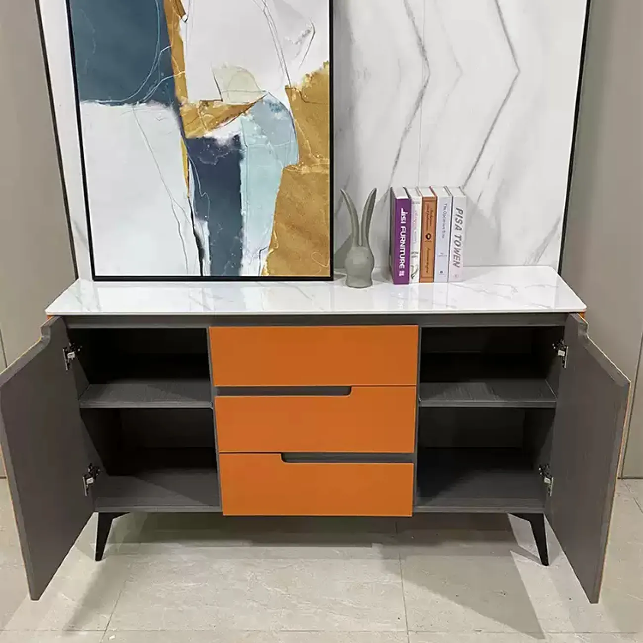 Роскошный комод Wand с кожаной обивкой KD39502-32 Роскошный комод Wand с кожаной обивкой KD39502-32