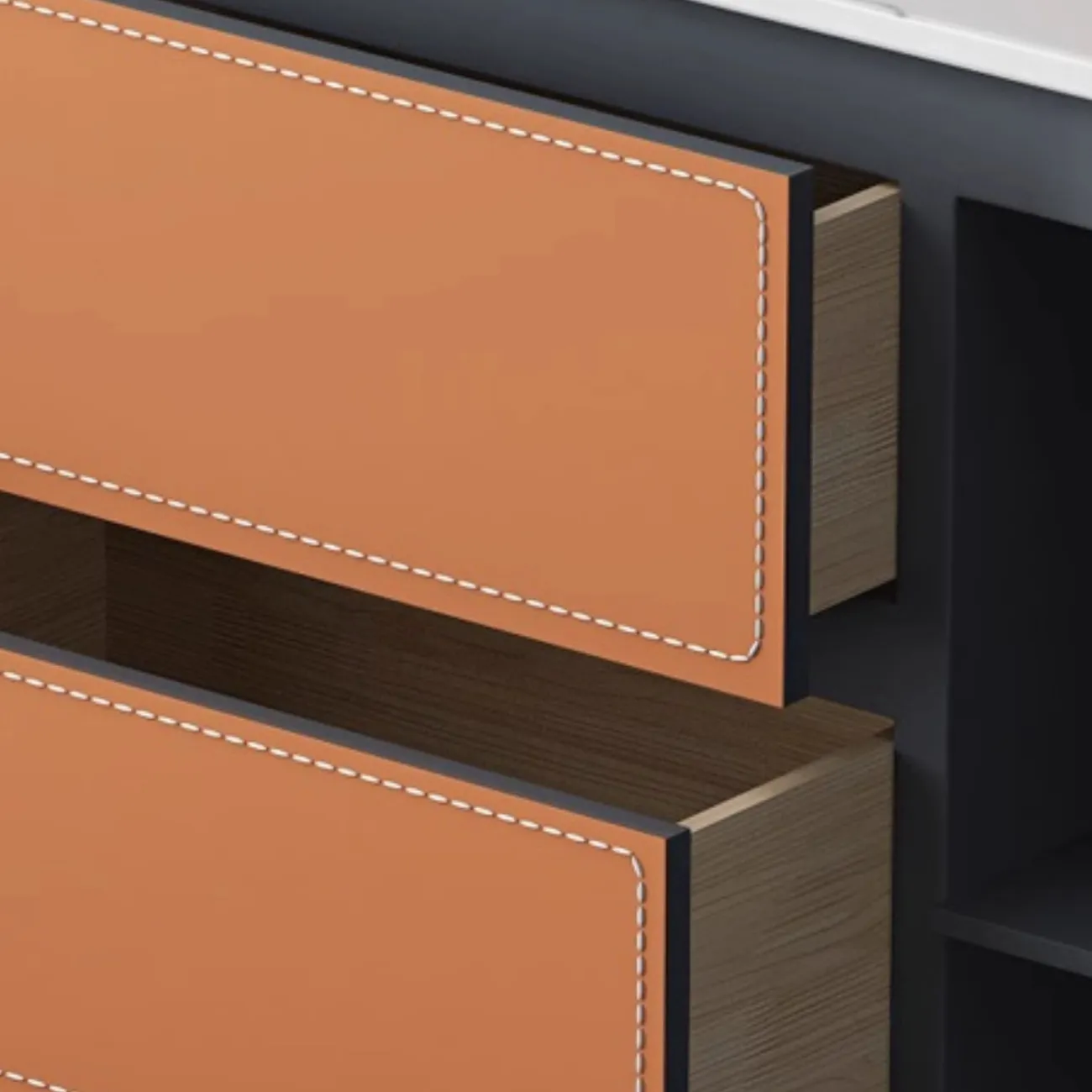 Роскошный комод Wand с кожаной обивкой KD39502-32 Роскошный комод Wand с кожаной обивкой KD39502-32