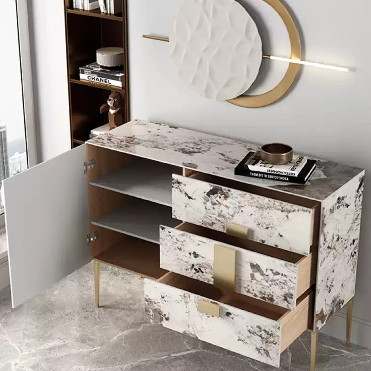 Роскошный комод Wand с отделкой каменной плитой  BF39519-32 