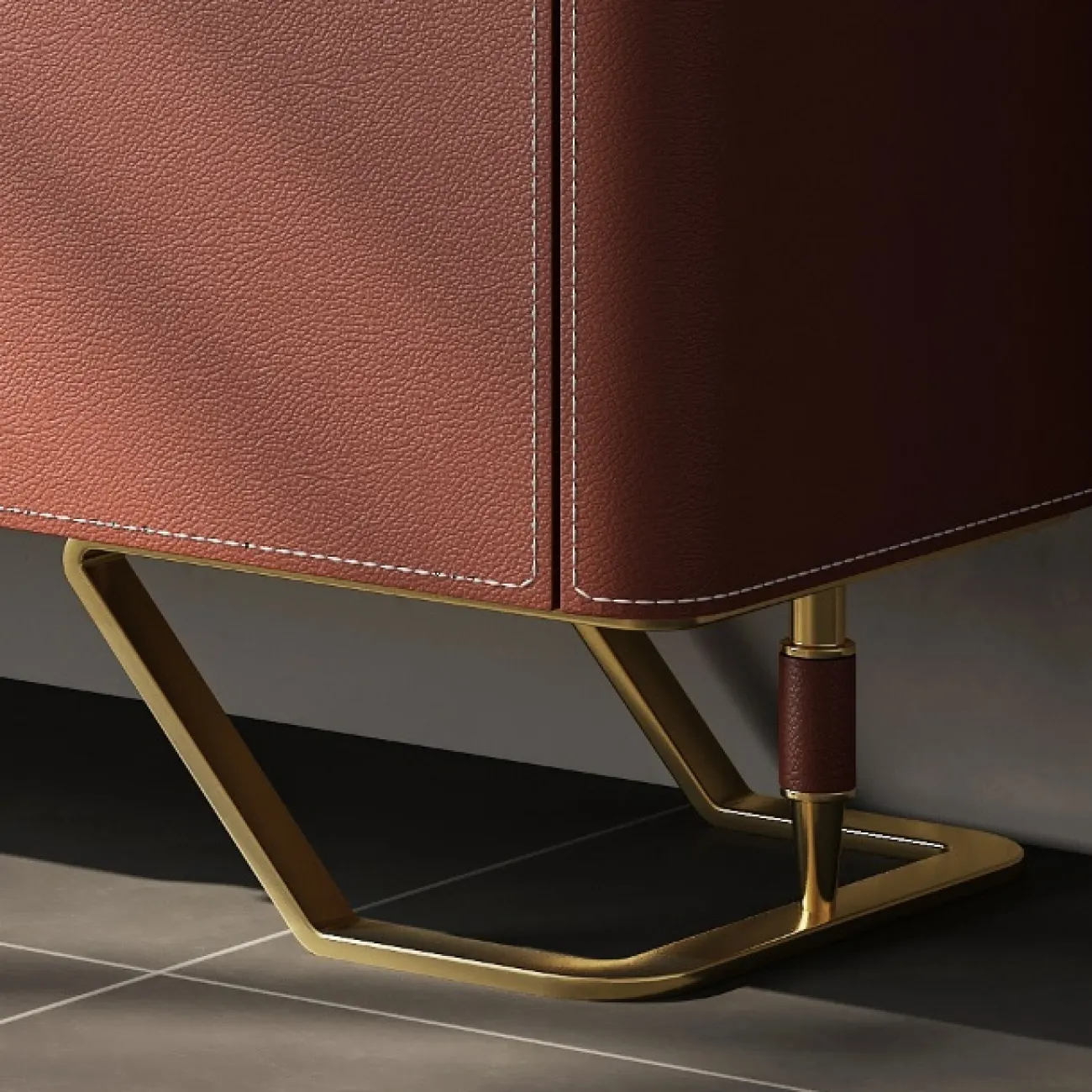 Роскошный комод Wand с кожаной обивкой KD39521-32