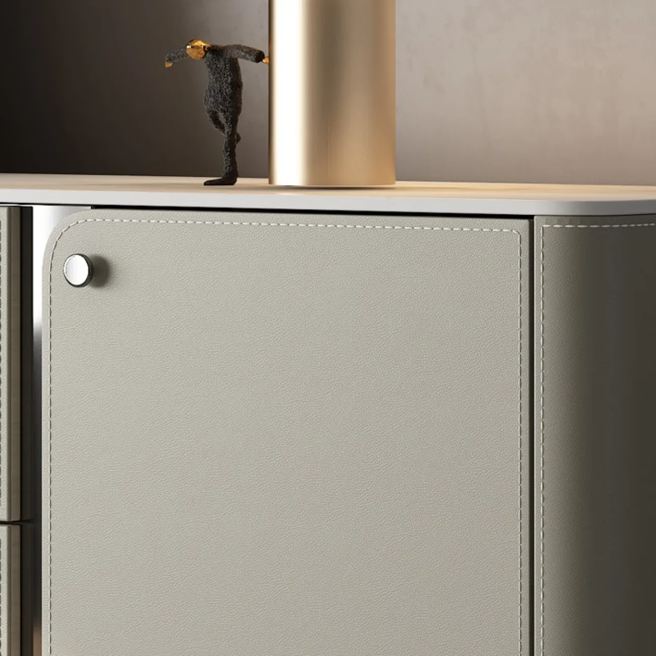 Роскошный комод Wand с кожаной обивкой KD39522-32 Роскошный комод Wand с кожаной обивкой KD39522-32