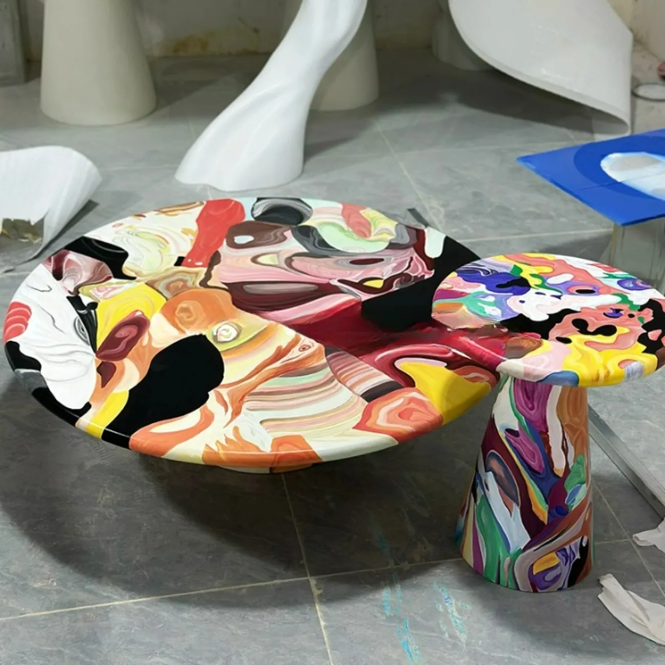 Дизайнерский журнальный столик Wand из стеклопластика JS39526-32