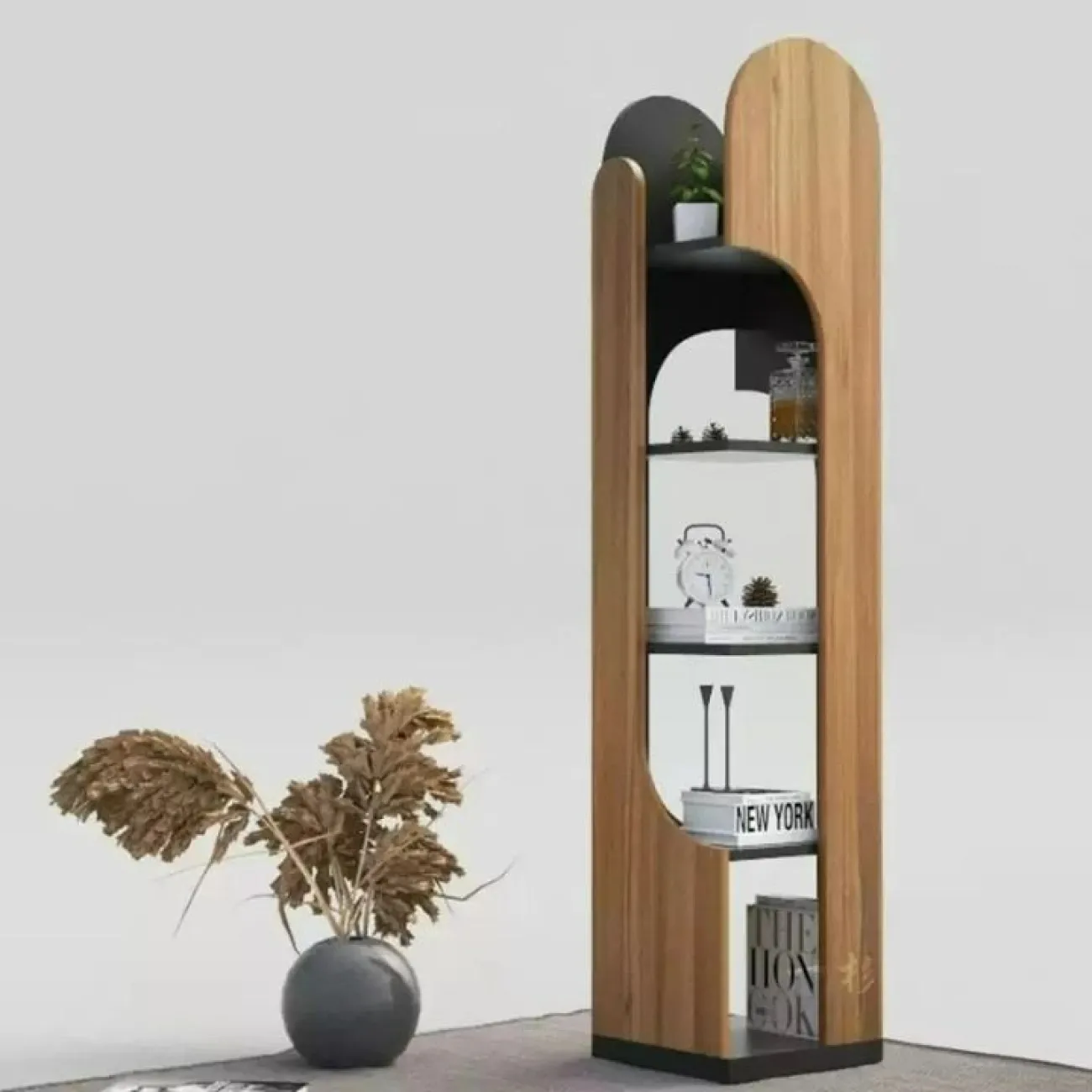 Дизайнерская книжная полка Wand из дерева KP39529-32