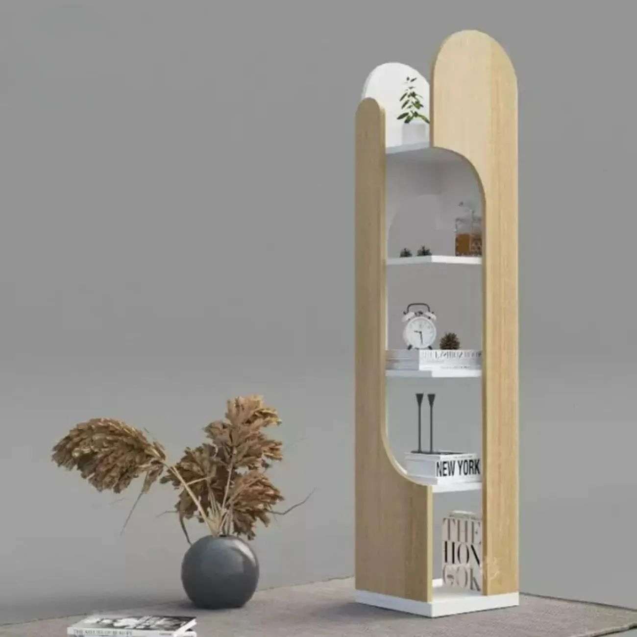 Дизайнерская книжная полка Wand из дерева KP39529-32