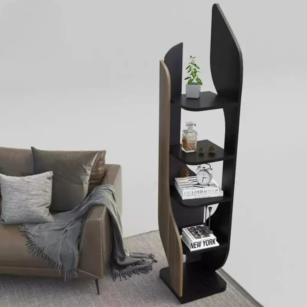 Дизайнерская книжная полка Wand из дерева KP39530-32