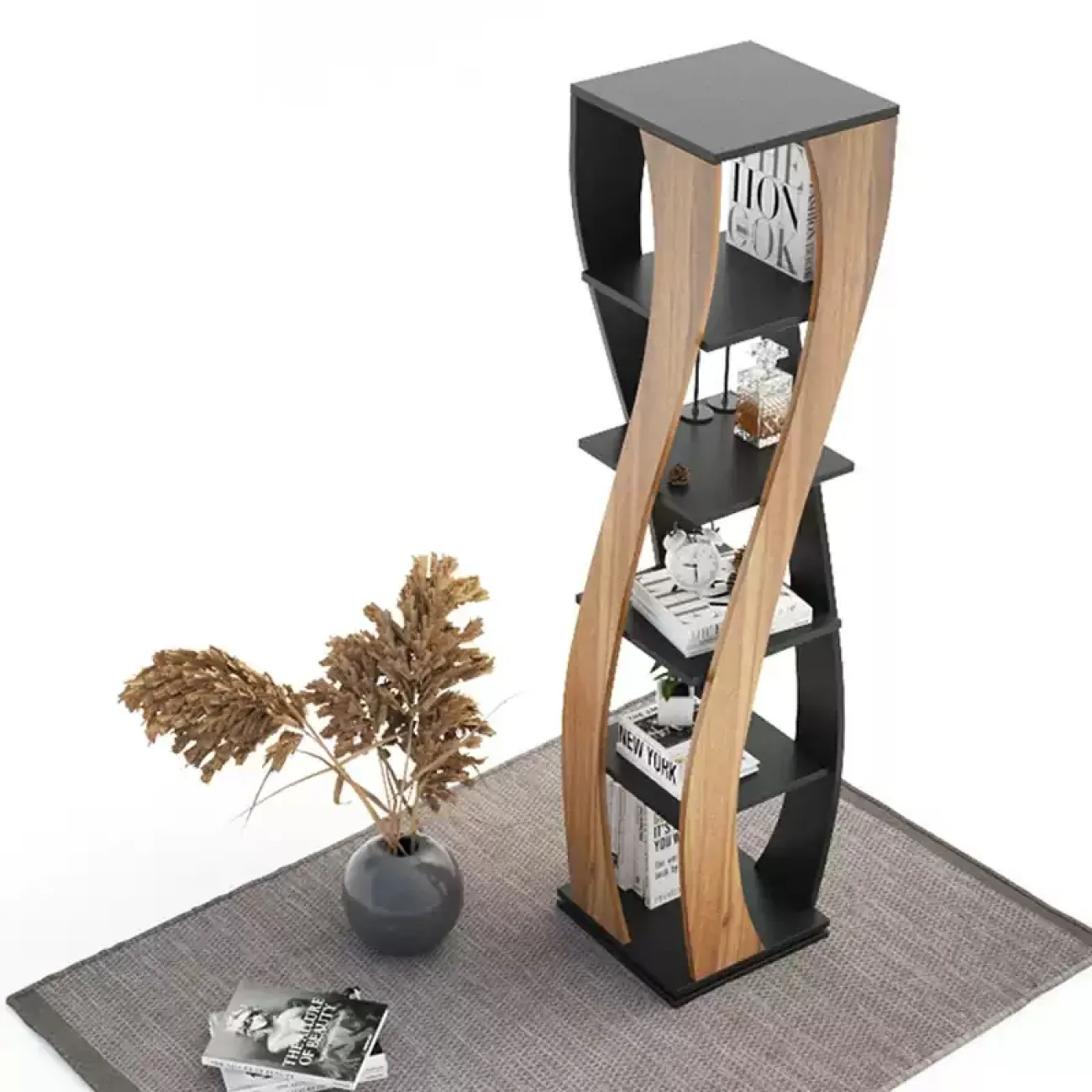 Дизайнерская книжная полка Wand из дерева KP39531-32