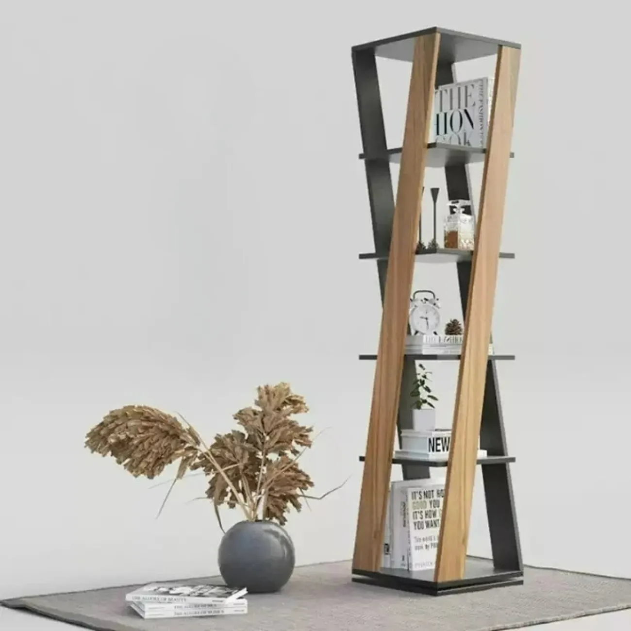 Дизайнерская книжная полка Wand из дерева KP39532-32 Дизайнерская книжная полка Wand из дерева KP39532-32