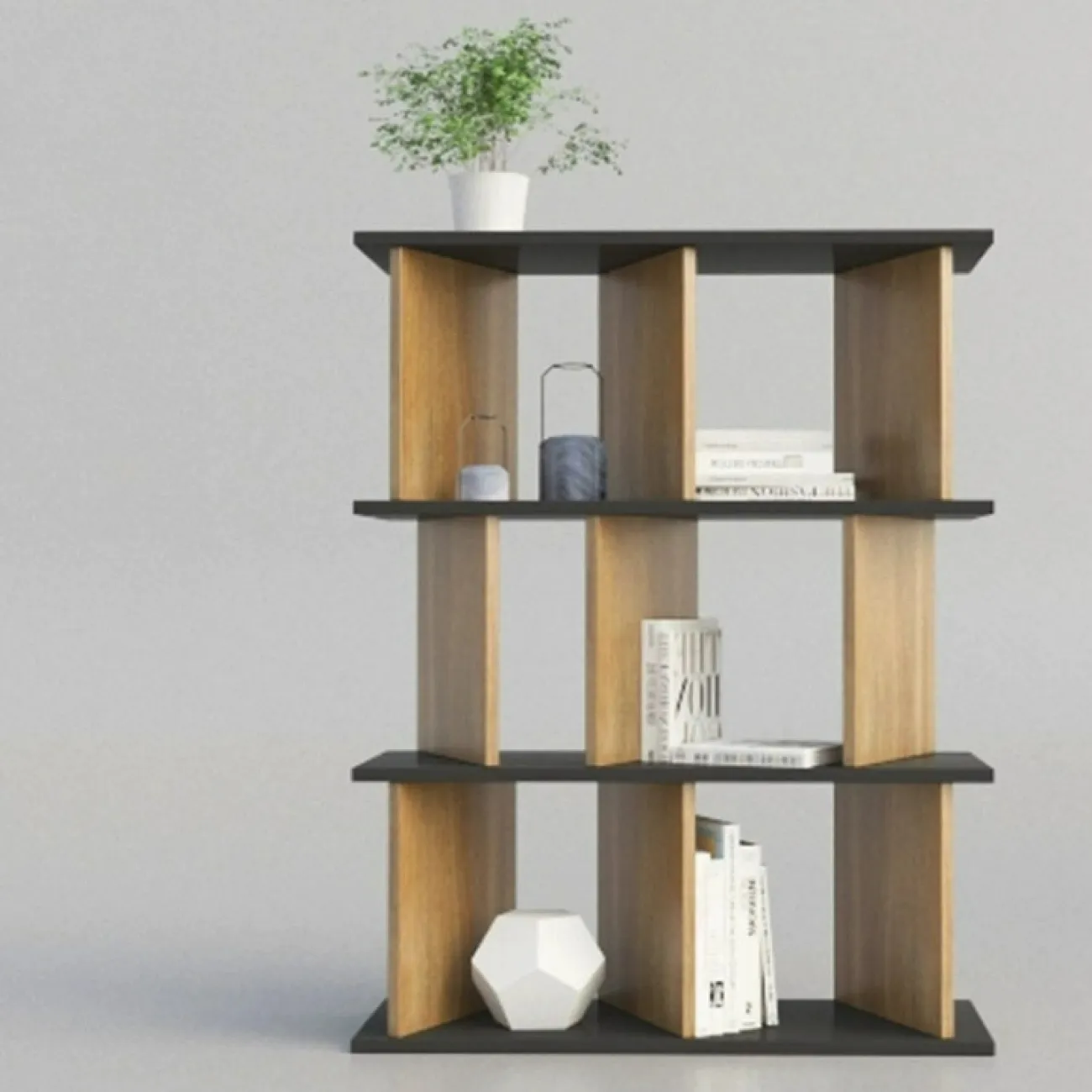 Многоуровневая книжная полка Wand из дерева KP39533-32