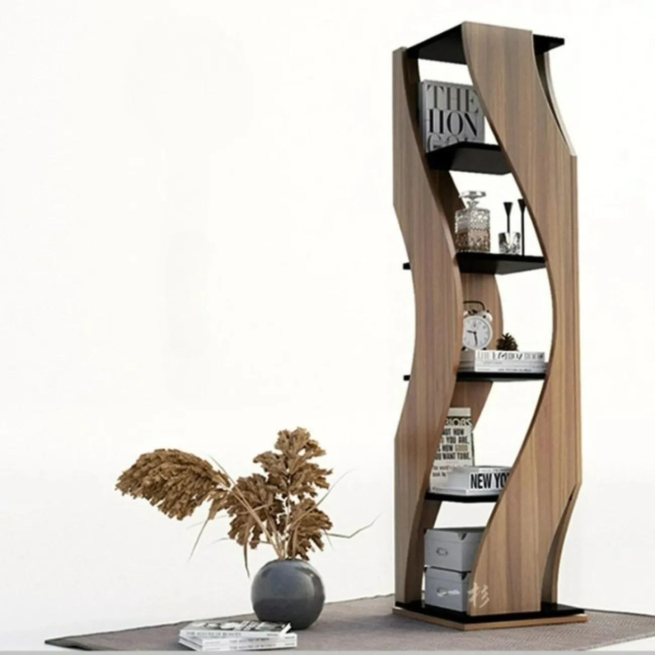 Дизайнерская книжная полка Wand из дерева KP39534-32