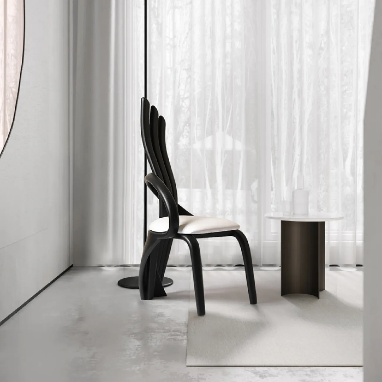 Элегантный обеденный стул Minicum из дерева и кожи OS39565-32