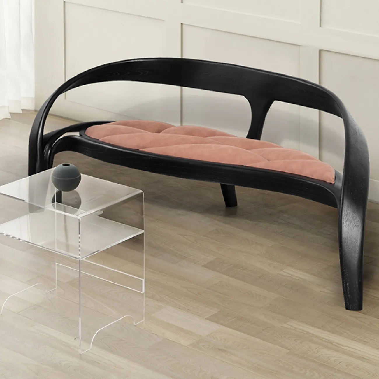 Элегантный диван-скамья Minicum из ясеня и кожи DV39566-32