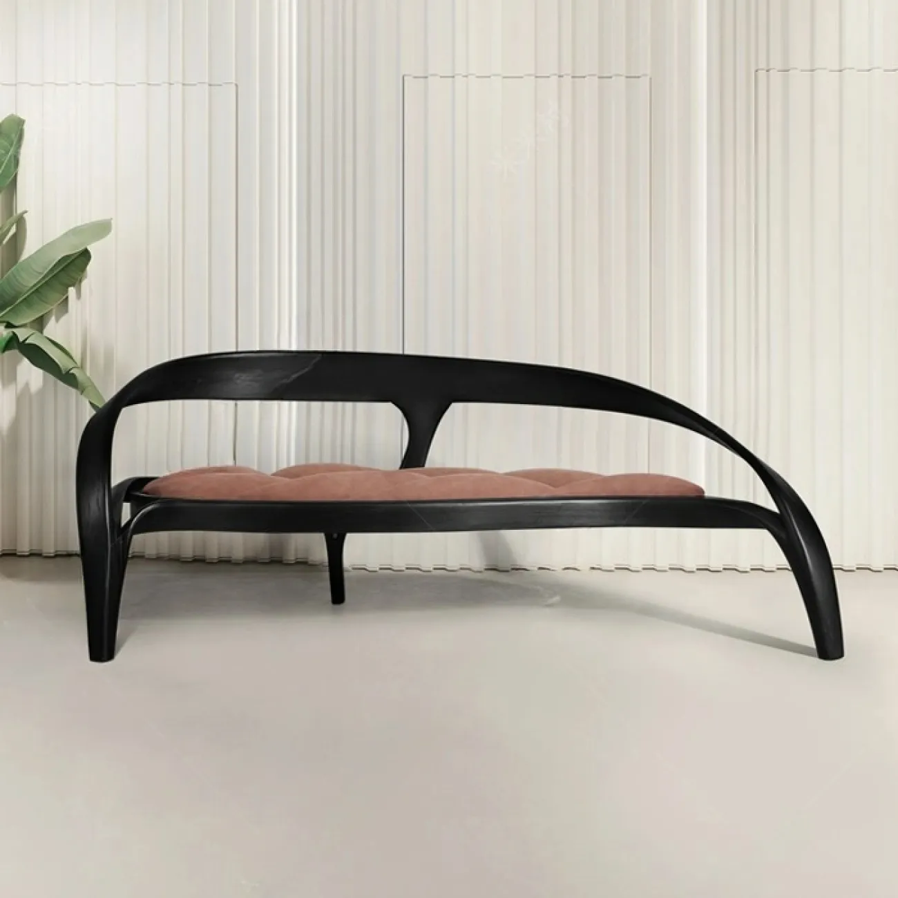 Элегантный диван-скамья Minicum из ясеня и кожи DV39566-32