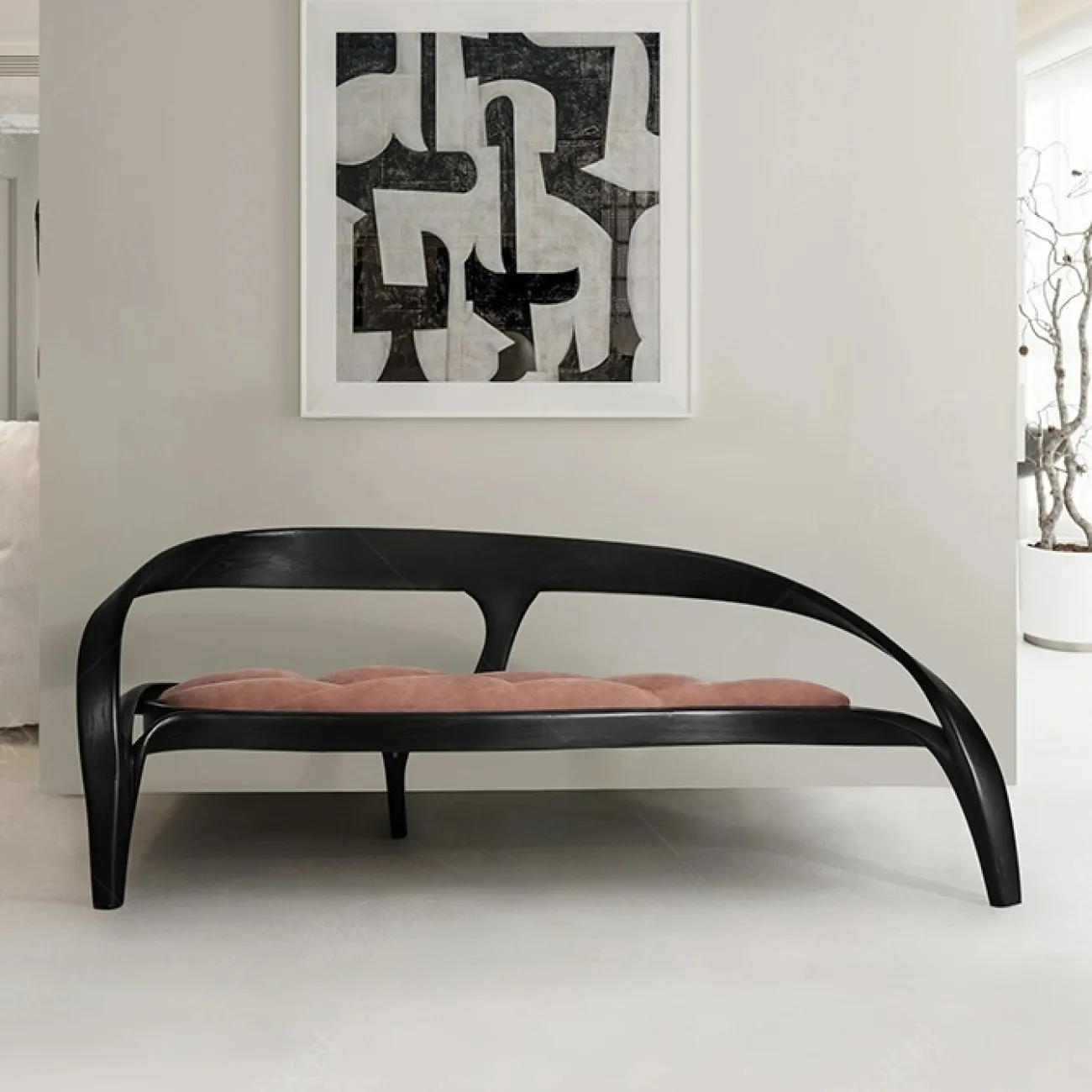 Элегантный диван-скамья Minicum из ясеня и кожи DV39566-32