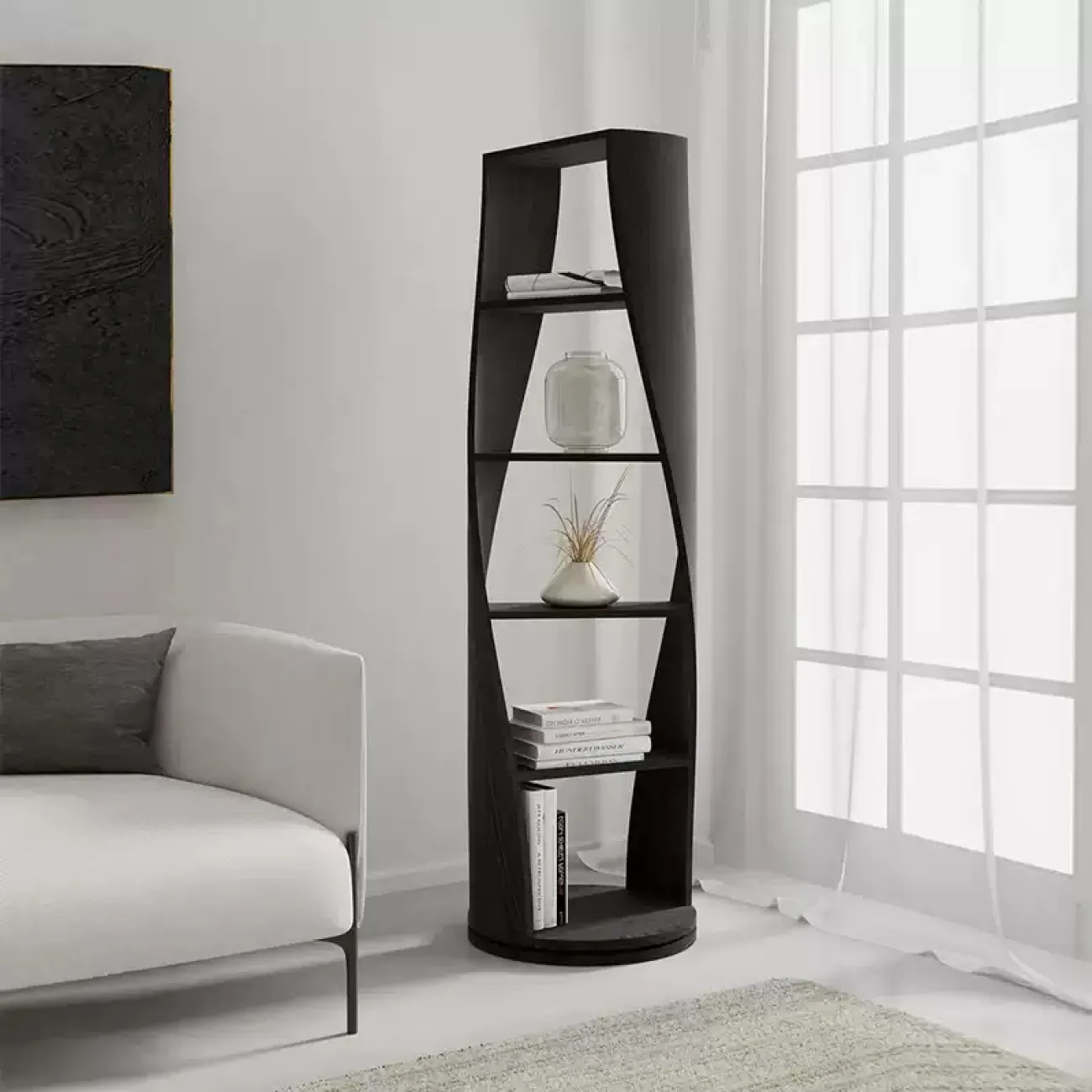 Дизайнерская поворотная книжная полка Minicum из дерева PL39594-32