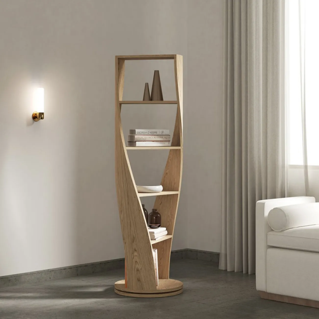 Дизайнерская поворотная книжная полка Minicum из дерева PL39594-32