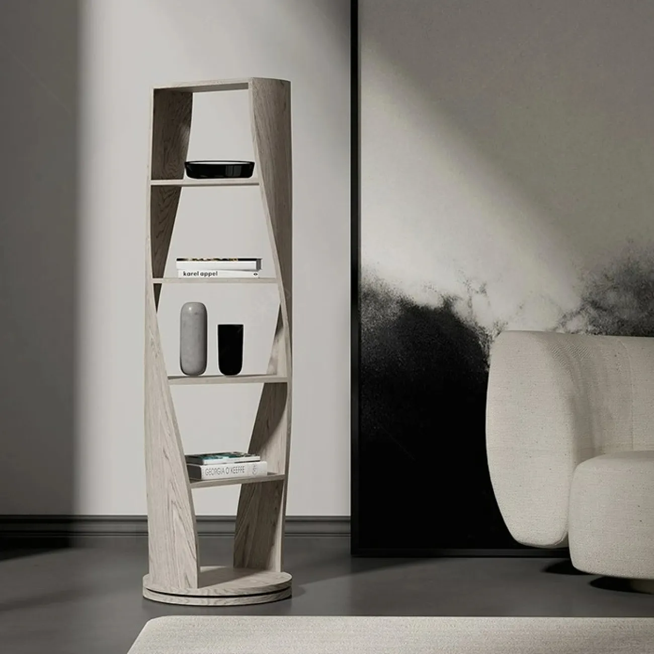 Дизайнерская поворотная книжная полка Minicum из дерева PL39594-32