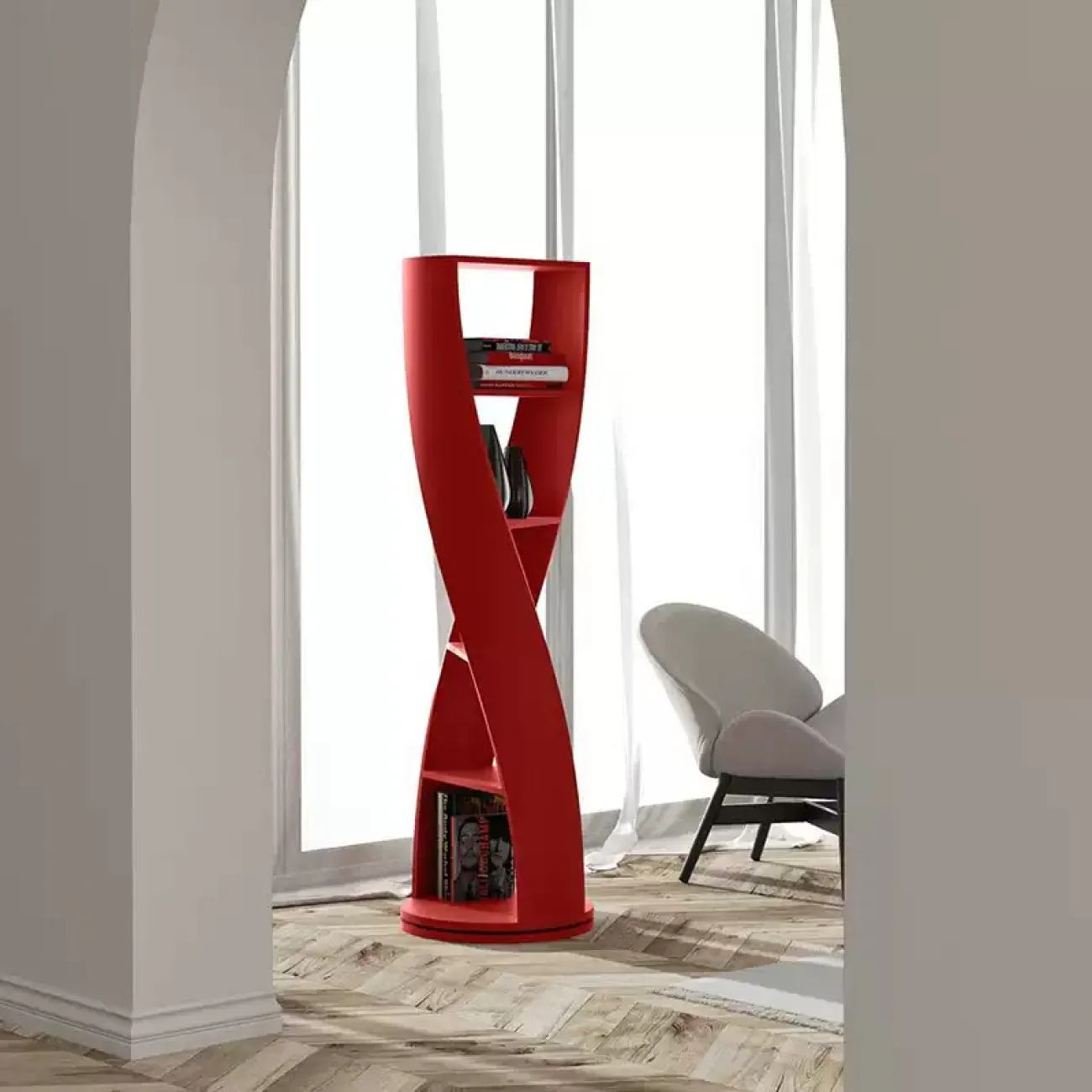 Дизайнерская поворотная книжная полка Minicum из дерева PL39594-32