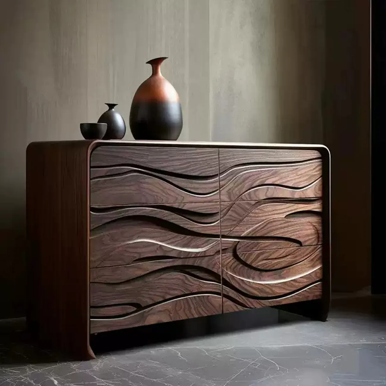 Роскошный резной комод Minicum ручной работы из дерева KD39603-32