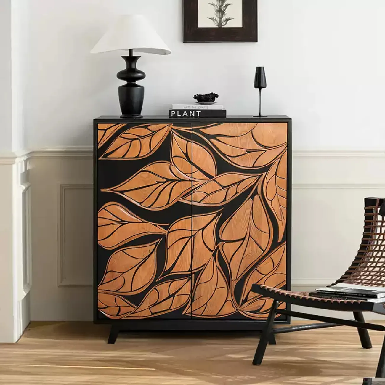 Роскошный комод "Листья" Minicum ручной работы из дерева KD39604-32