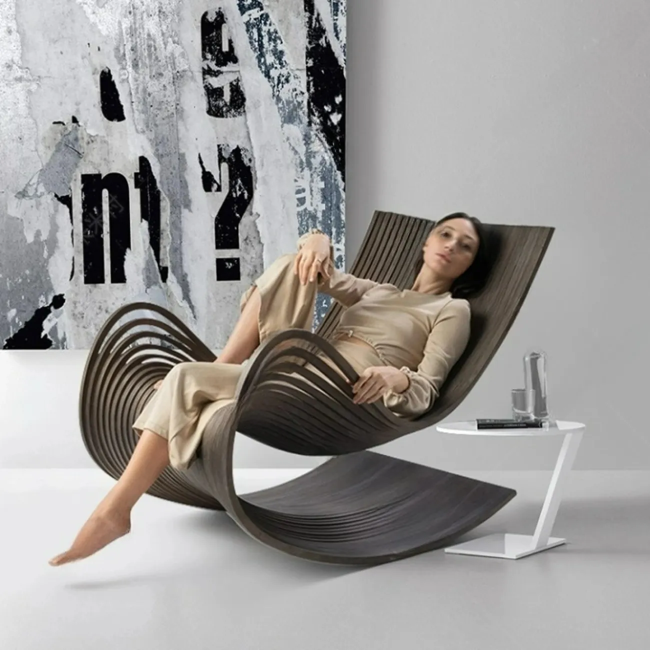 Дизайнерское кресло-качалка Minicum из берёзы KR39607-32