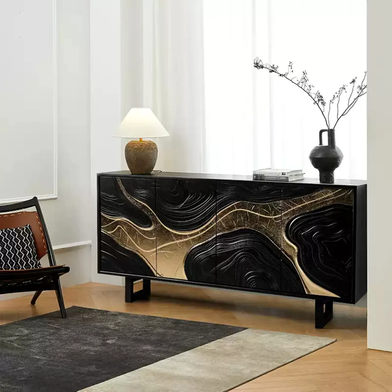 Роскошный резной комод Minicum ручной работы из дерева KD39611-32