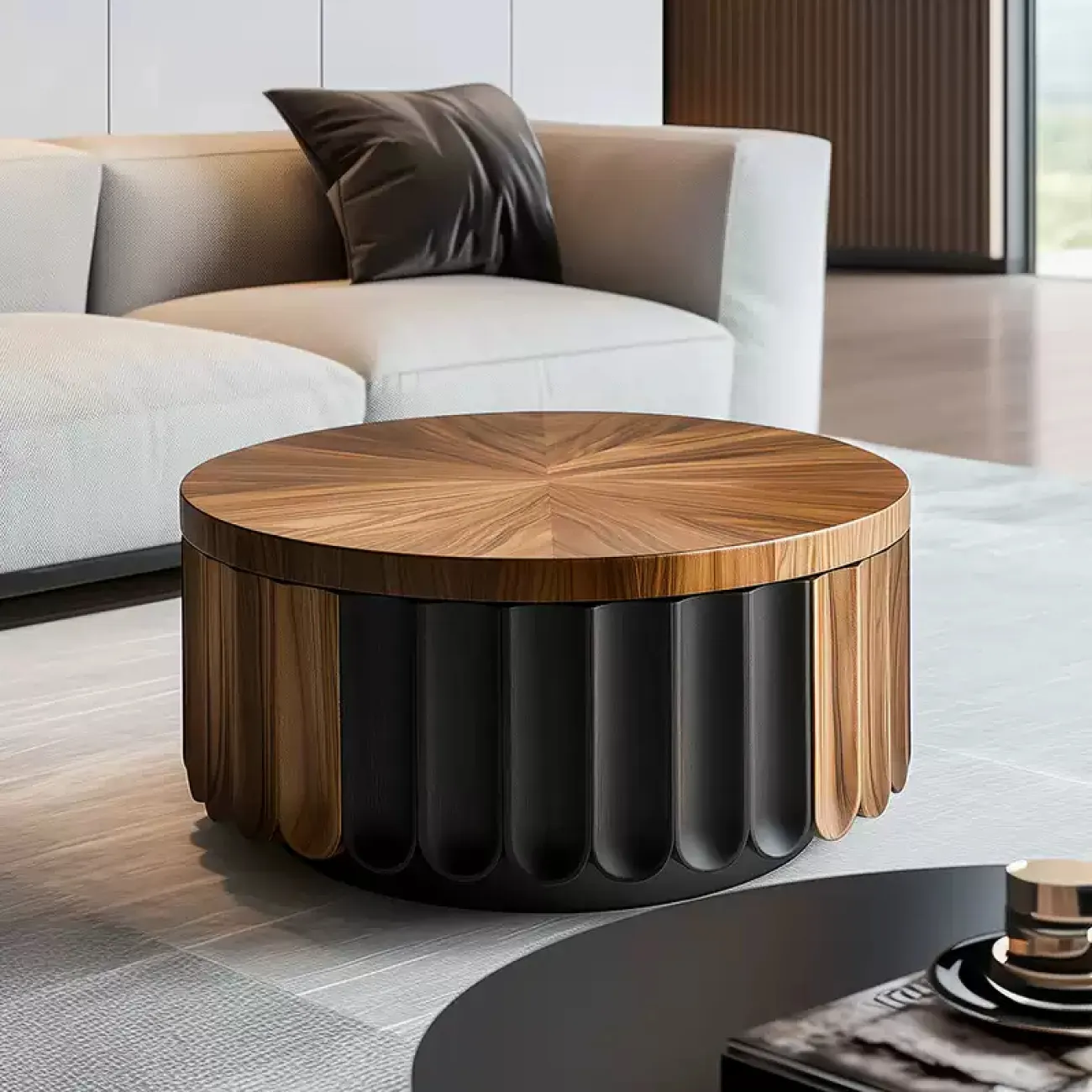 Резной журнальный стол Minicum из древесины грецкого ореха JS39631-32