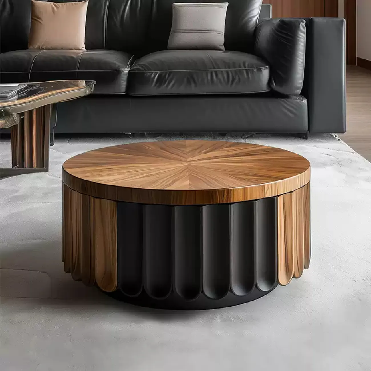 Резной журнальный стол Minicum из древесины грецкого ореха JS39631-32