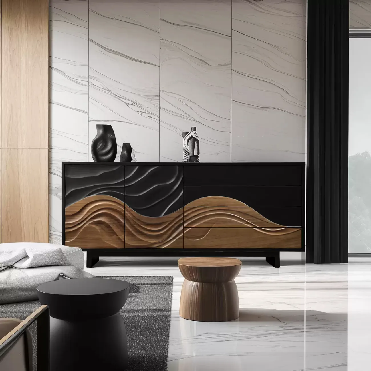 Роскошный резной комод Minicum ручной работы из дерева KD39648-32