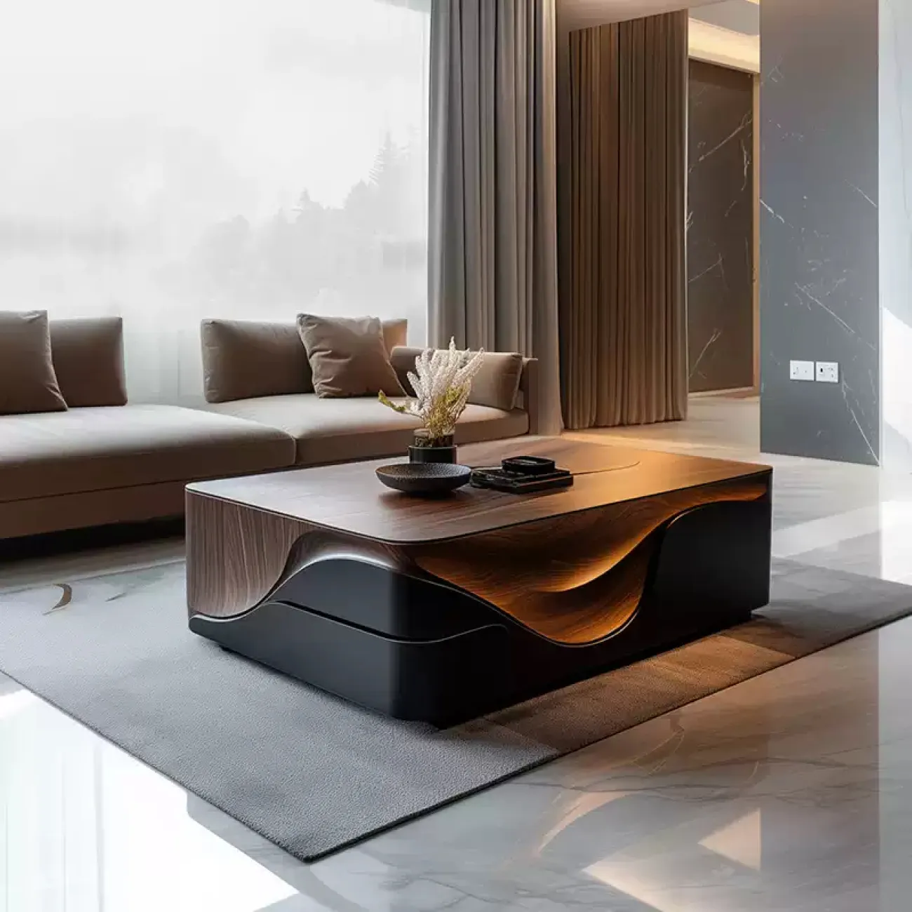 Роскошный журнальный столик Minicum из дерева JS39664-32 Роскошный журнальный столик Minicum из дерева JS39664-32