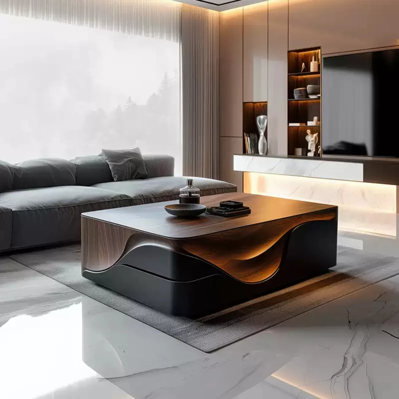 Роскошный журнальный столик Minicum из дерева JS39664-32 Роскошный журнальный столик Minicum из дерева JS39664-32