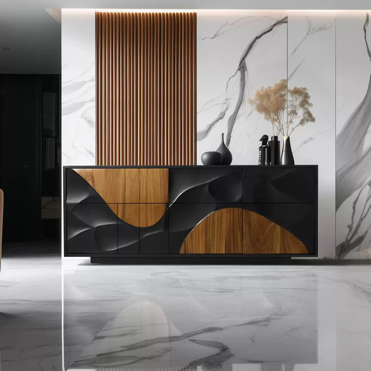 Роскошный резной комод Minicum ручной работы из дерева KD39665-32