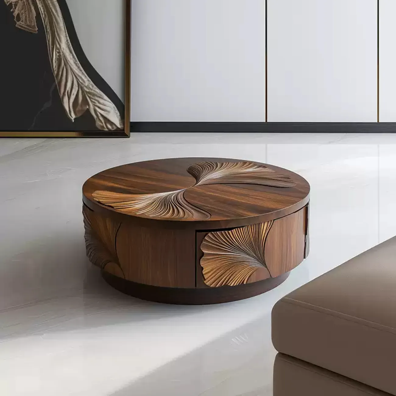 Роскошный журнальный столик Minicum из дерева JS39671-32 Роскошный журнальный столик Minicum из дерева JS39671-32