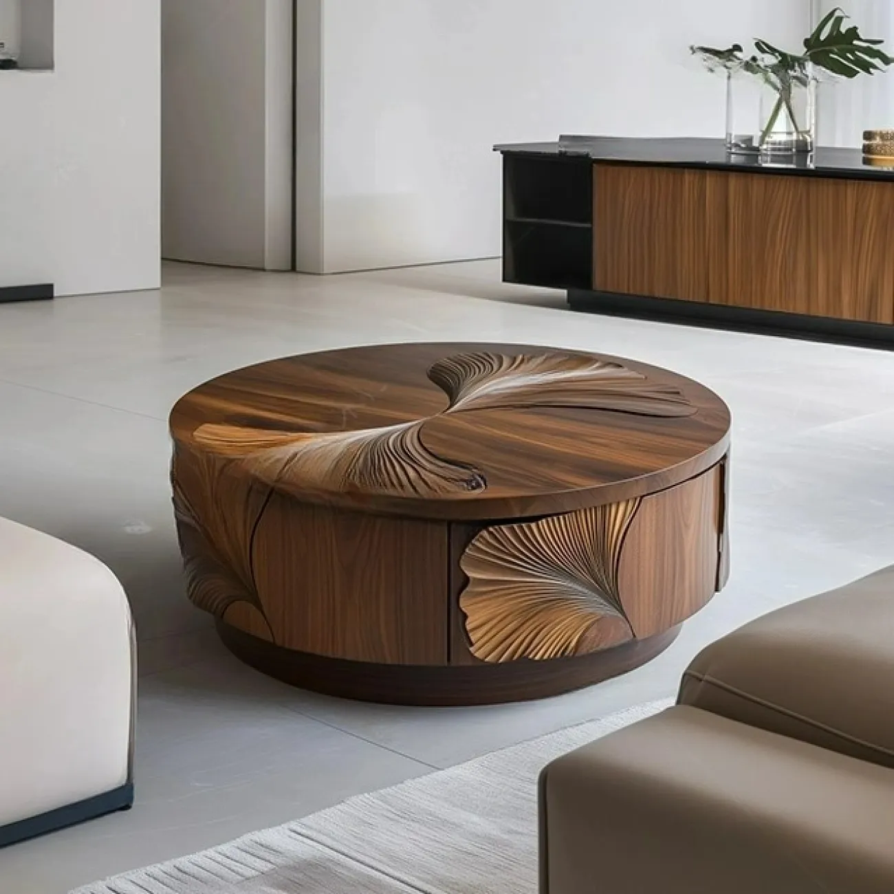 Роскошный журнальный столик Minicum из дерева JS39671-32 Роскошный журнальный столик Minicum из дерева JS39671-32