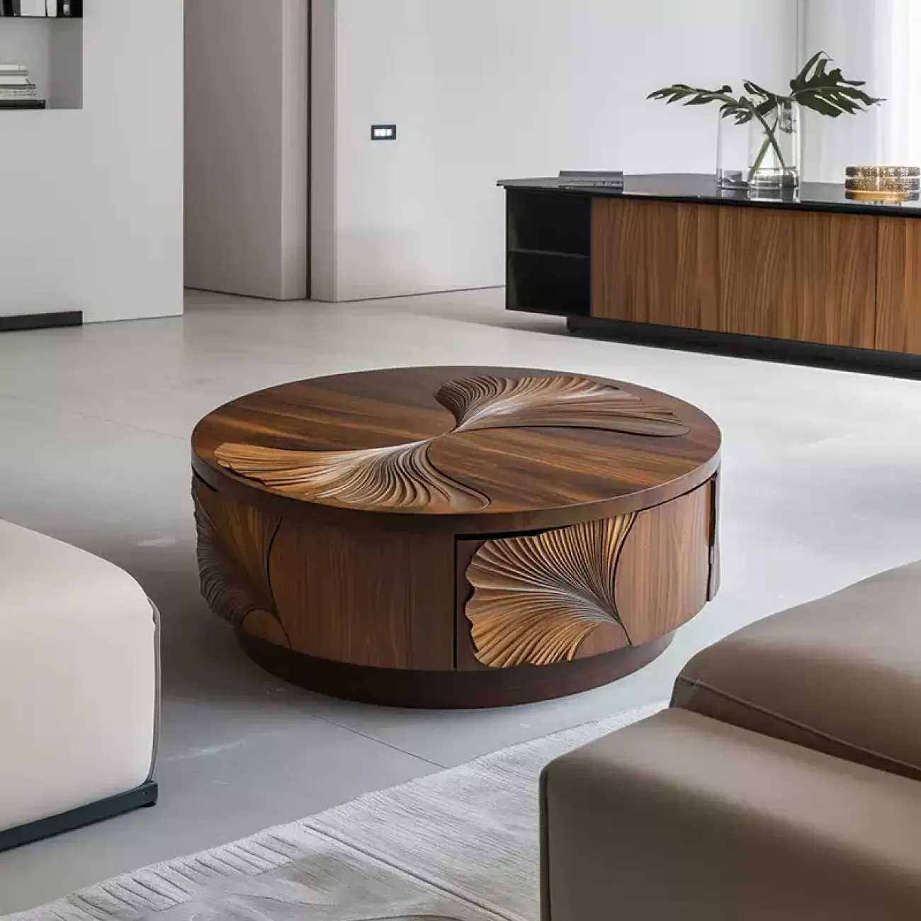 Роскошный журнальный столик Minicum из дерева JS39671-32 Роскошный журнальный столик Minicum из дерева JS39671-32