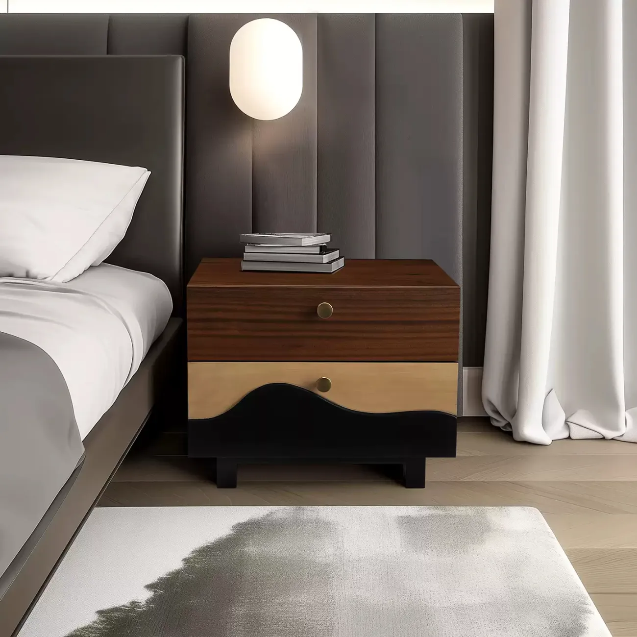 Красивая прикроватная тумба Minicum из дерева грецкого ореха PT39672-32 Красивая прикроватная тумба Minicum из дерева грецкого ореха PT39672-32