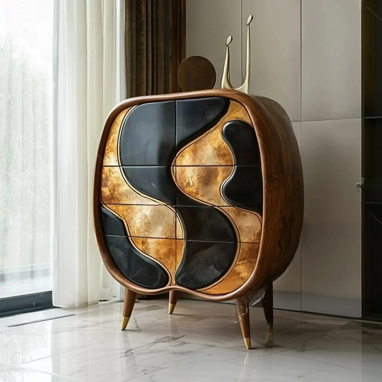 Роскошный резной комод Minicum ручной работы из дерева KD39679-32 Роскошный резной комод Minicum ручной работы из дерева KD39679-32