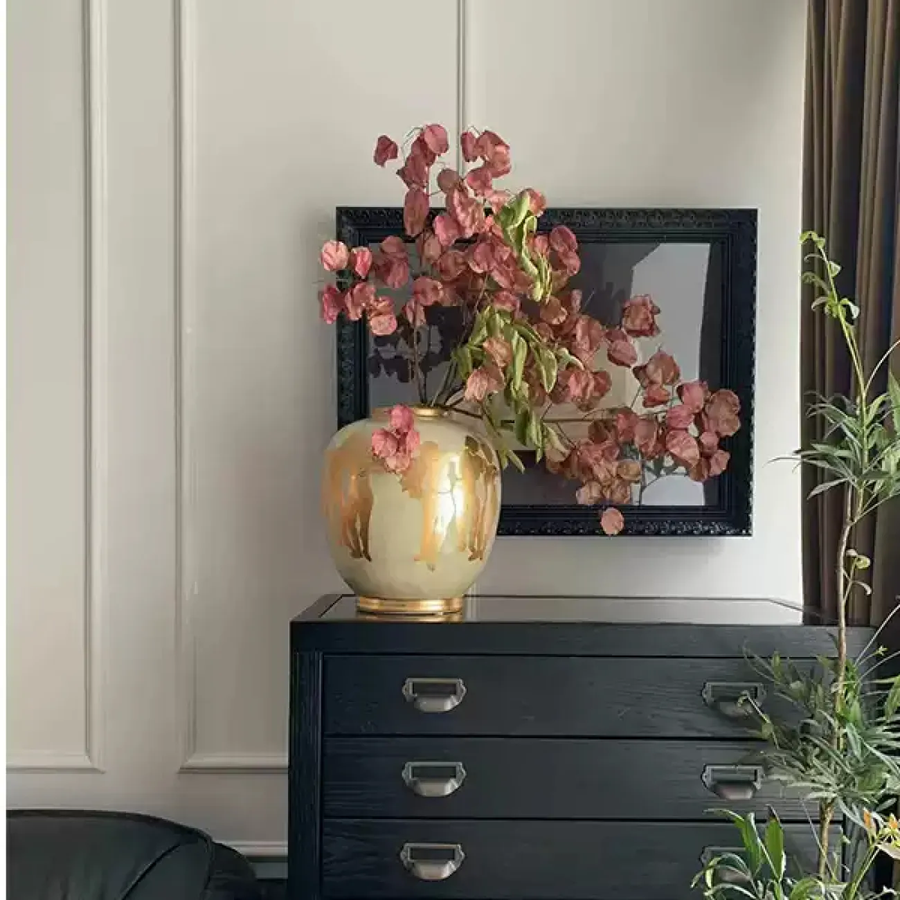 Роскошная настольная ваза Qiekoo из керамики с позолотой VZ39690-32