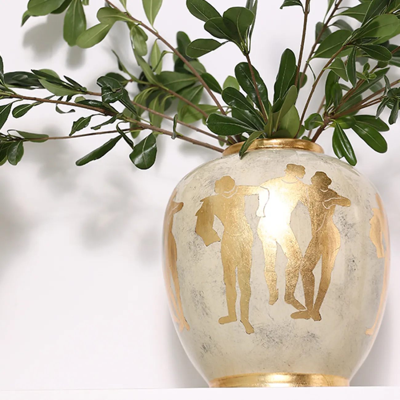 Роскошная настольная ваза Qiekoo из керамики с позолотой VZ39690-32