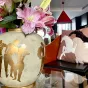 Роскошная настольная ваза Qiekoo из керамики с позолотой VZ39690-32