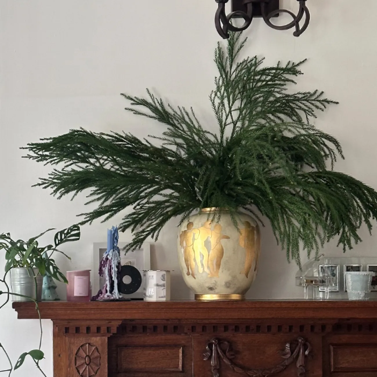 Роскошная настольная ваза Qiekoo из керамики с позолотой VZ39690-32